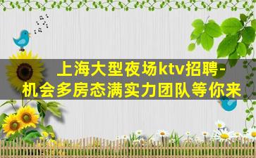 上海大型夜场ktv招聘-机会多房态满实力团队等你来